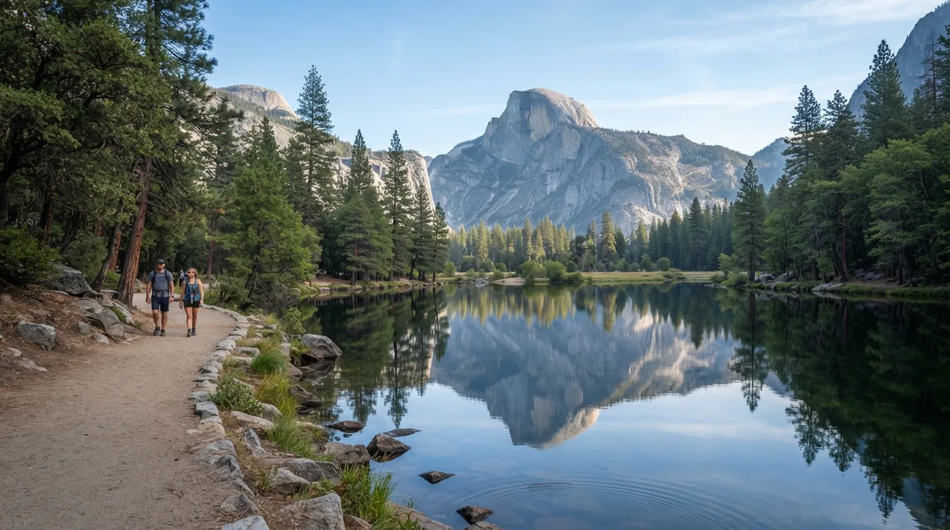 Mirror Lake Trail in Yosemite hiking trail image
