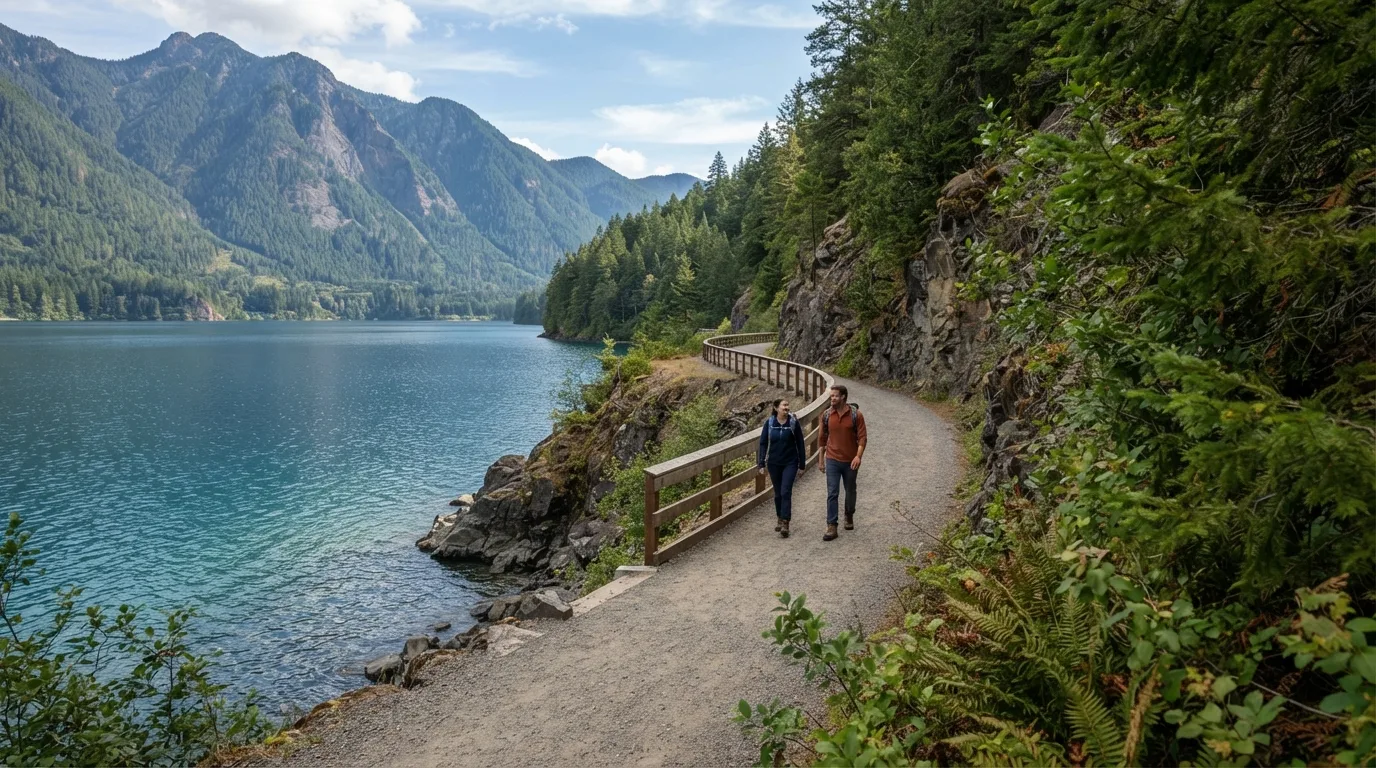 Spruce Railroad Trail along Lake Crescent hiking trail image