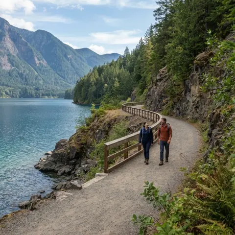 Spruce Railroad Trail along Lake Crescent
