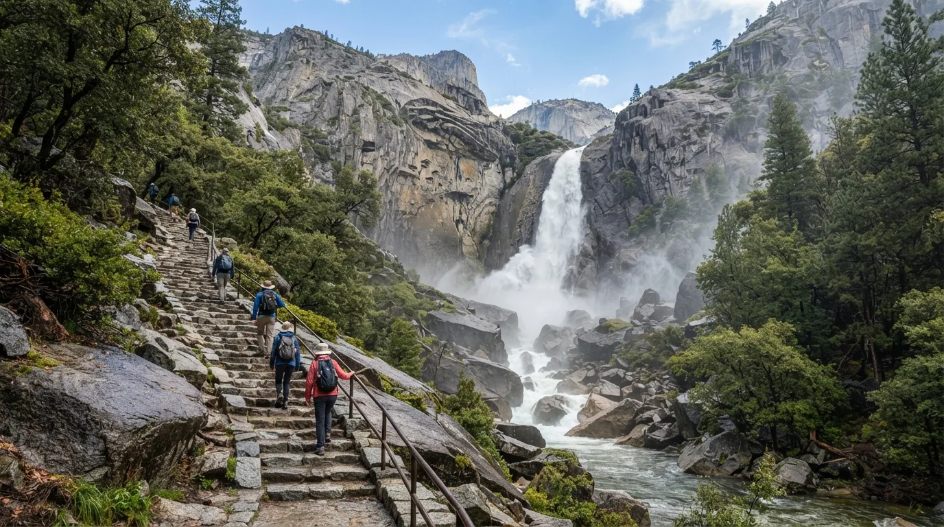 Nevada Fall via Mist and John Muir Trails hiking trail image