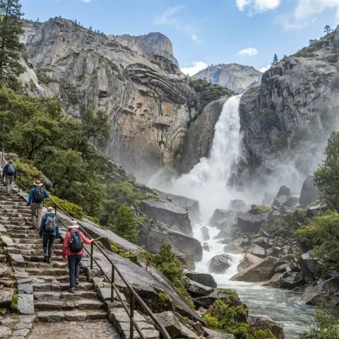 Nevada Fall via Mist and John Muir Trails
