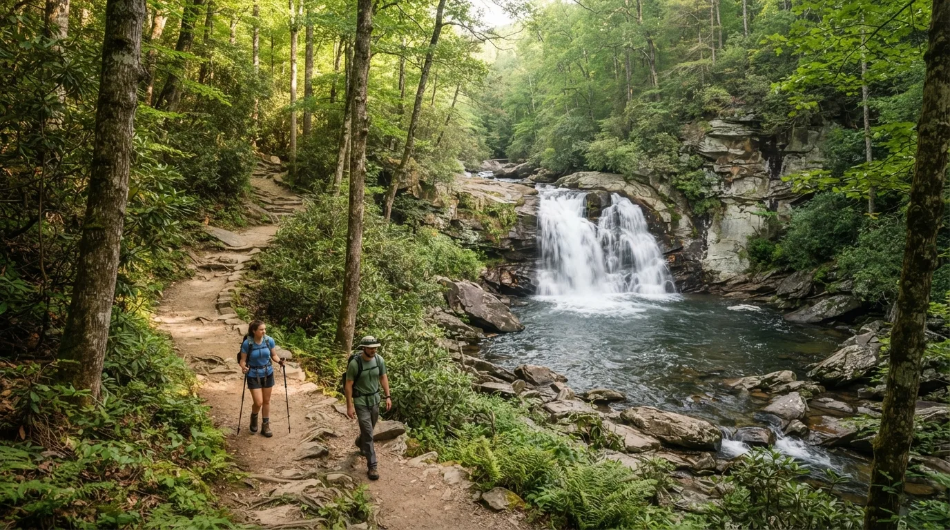 Abrams Falls Trail in the Great Smokies hiking trail image
