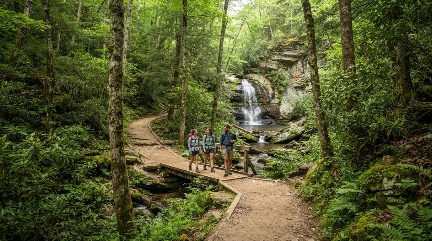 Moore Cove Falls Trail hiking trail image