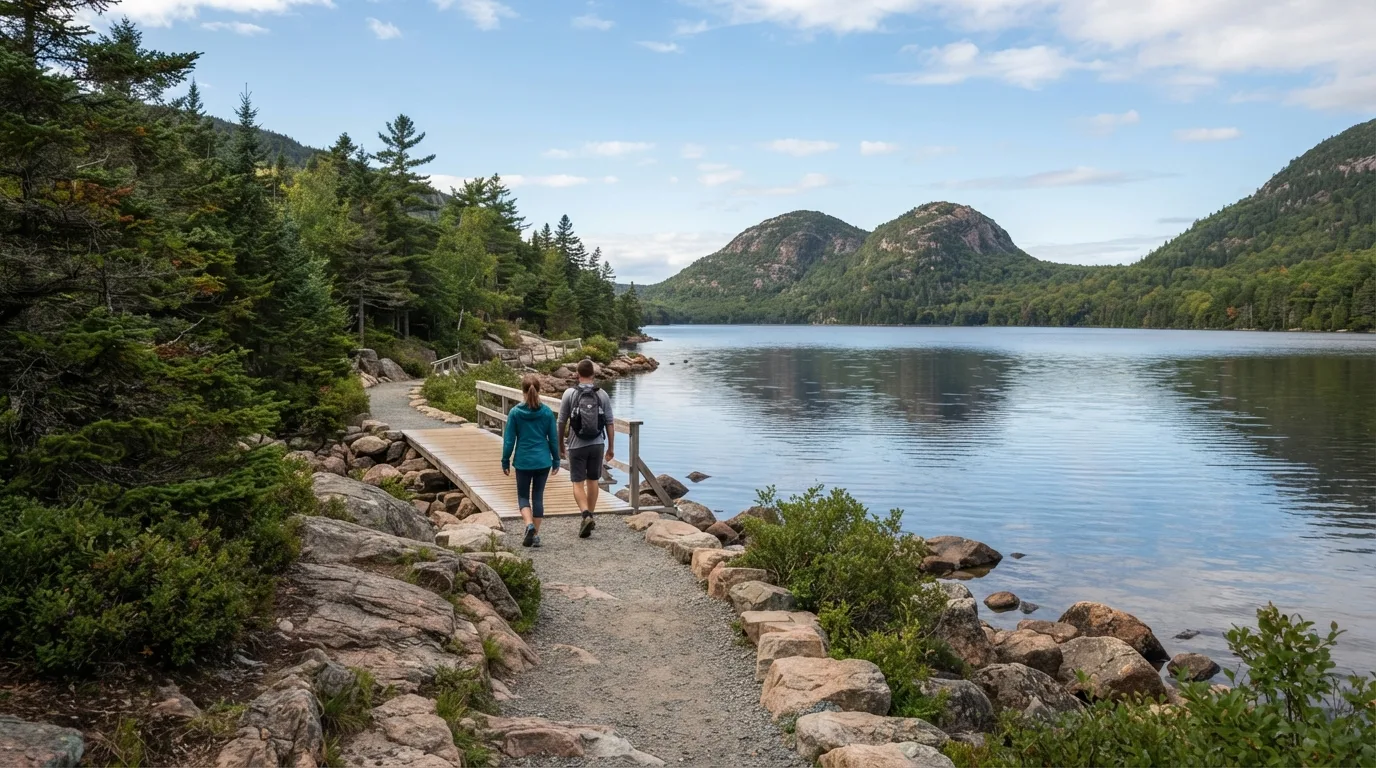 Jordan Pond Path in Acadia National Park hiking trail image