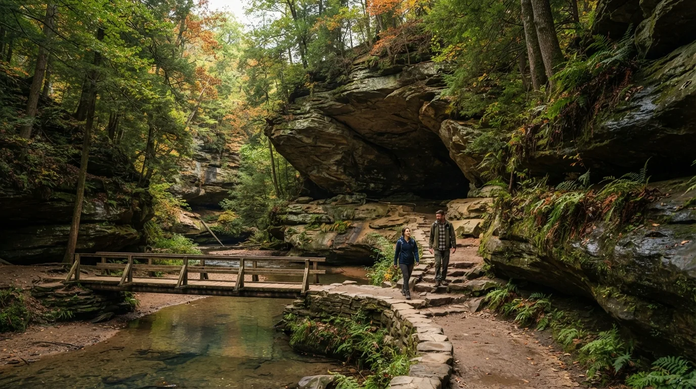 Old Man's Cave Loop in Hocking Hills hiking trail image