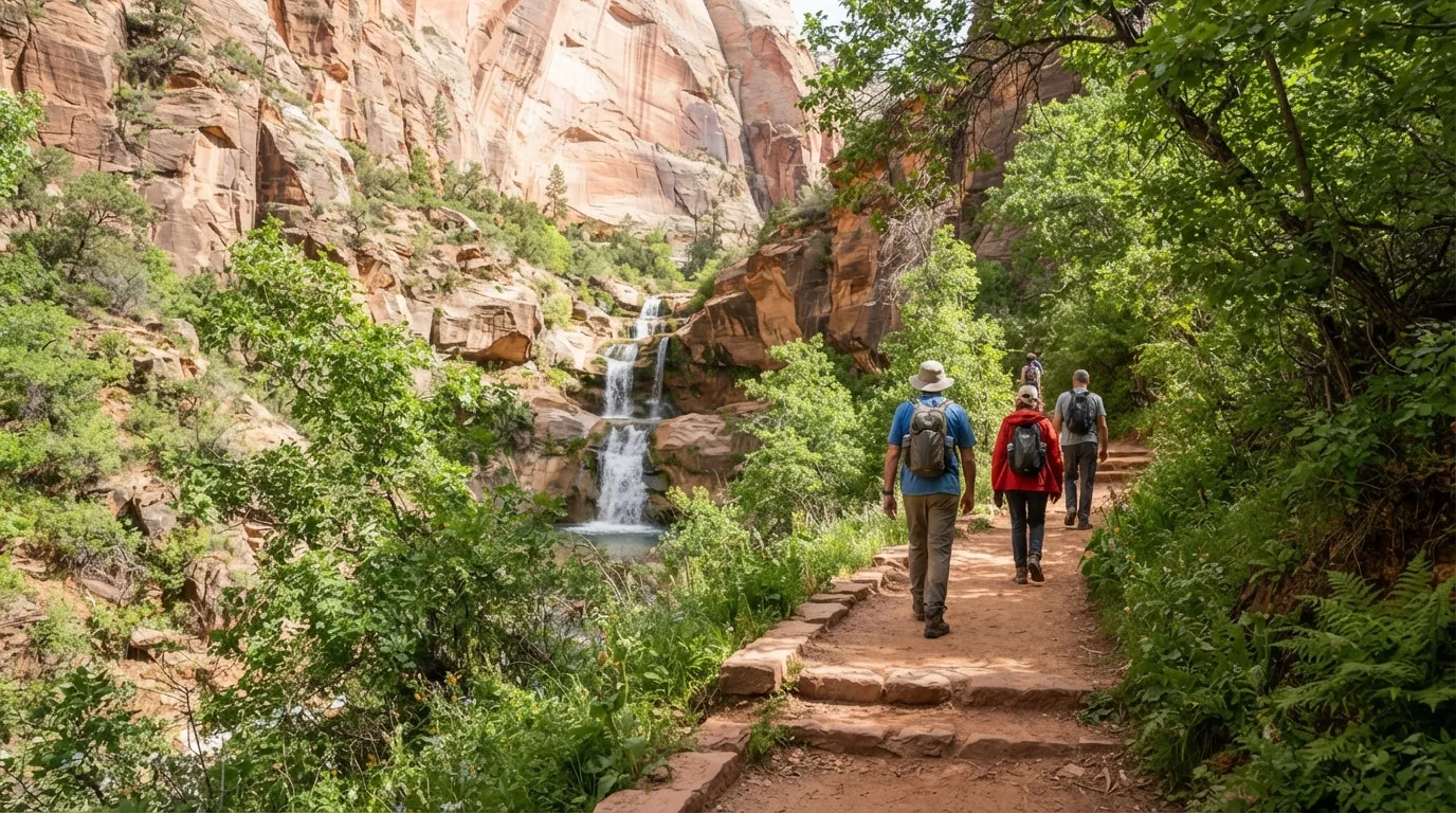 Middle Emerald Pools Trail hiking trail image