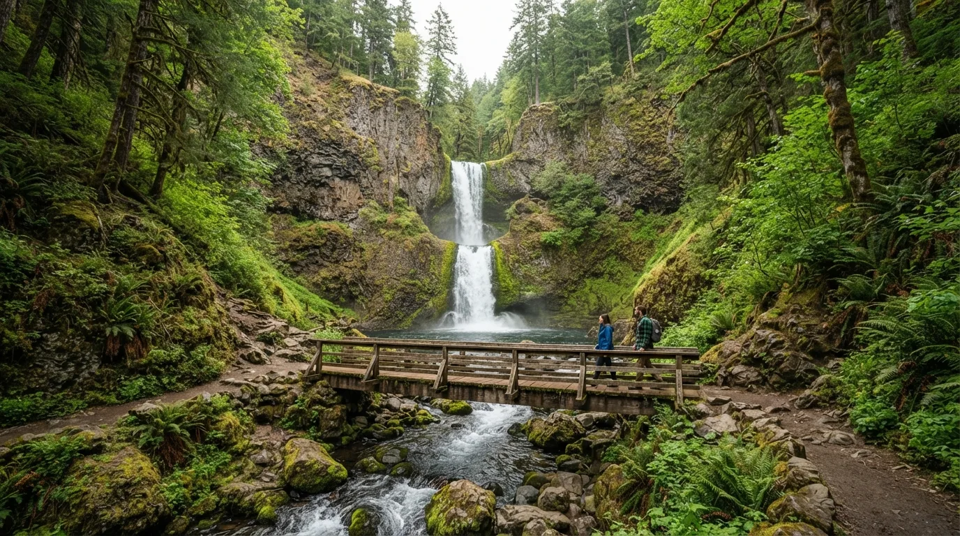 Wahclella Falls Trail hiking trail image