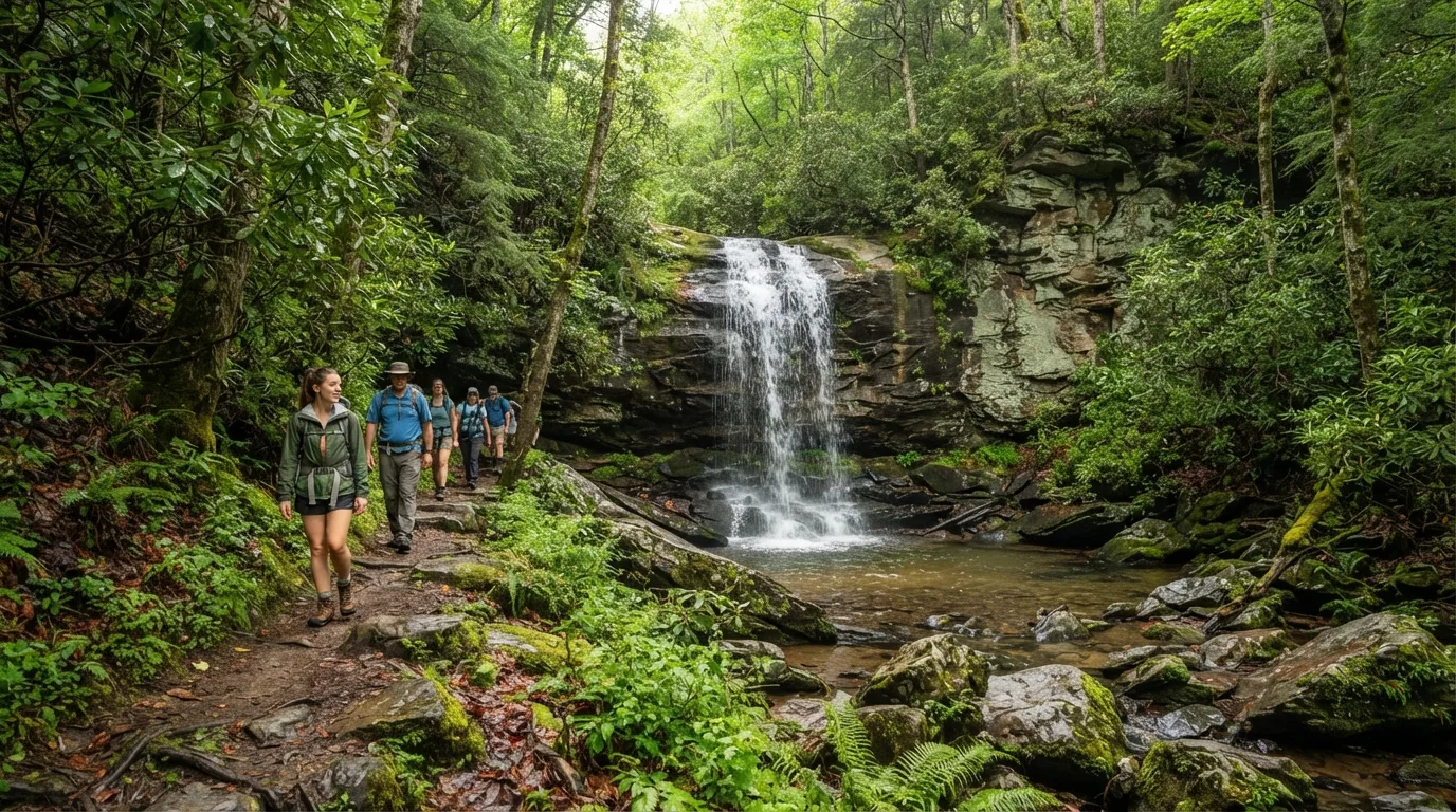 Grotto Falls Trail in the Smokies hiking trail image