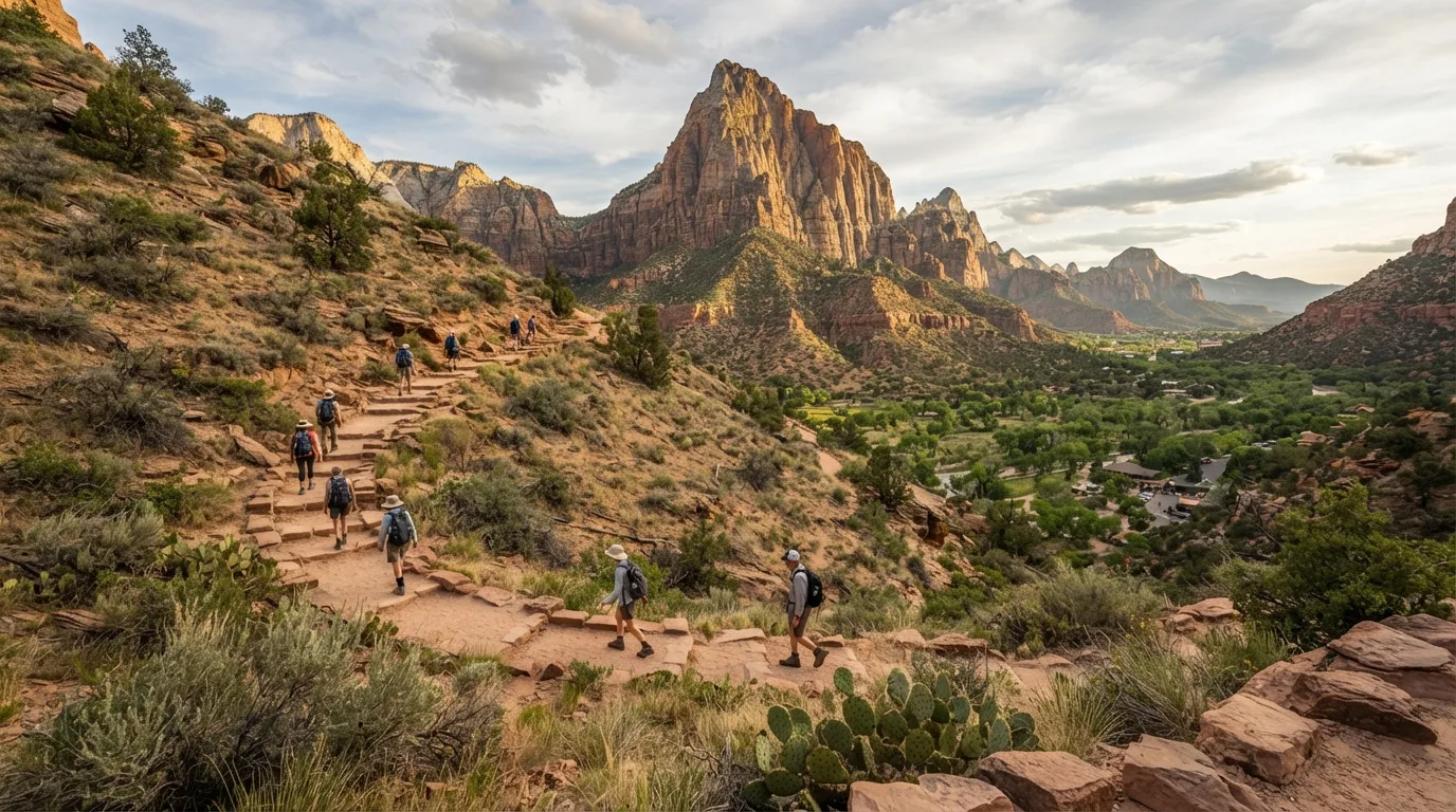 Watchman Trail in Zion hiking trail image