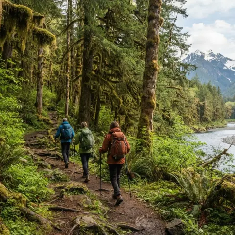 Hoh River Trail to Five Mile Island