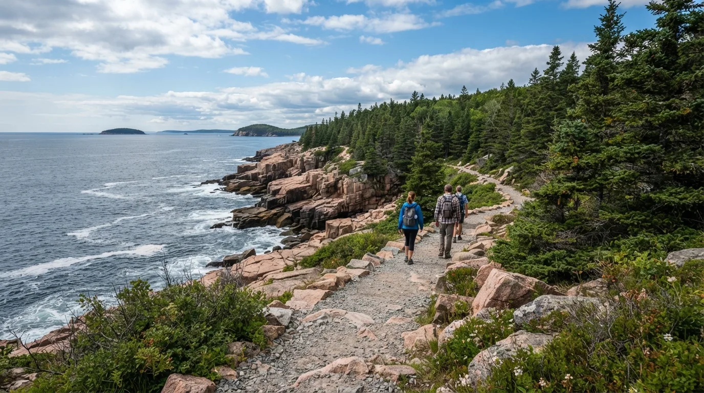 Ocean Path Trail in Acadia hiking trail image
