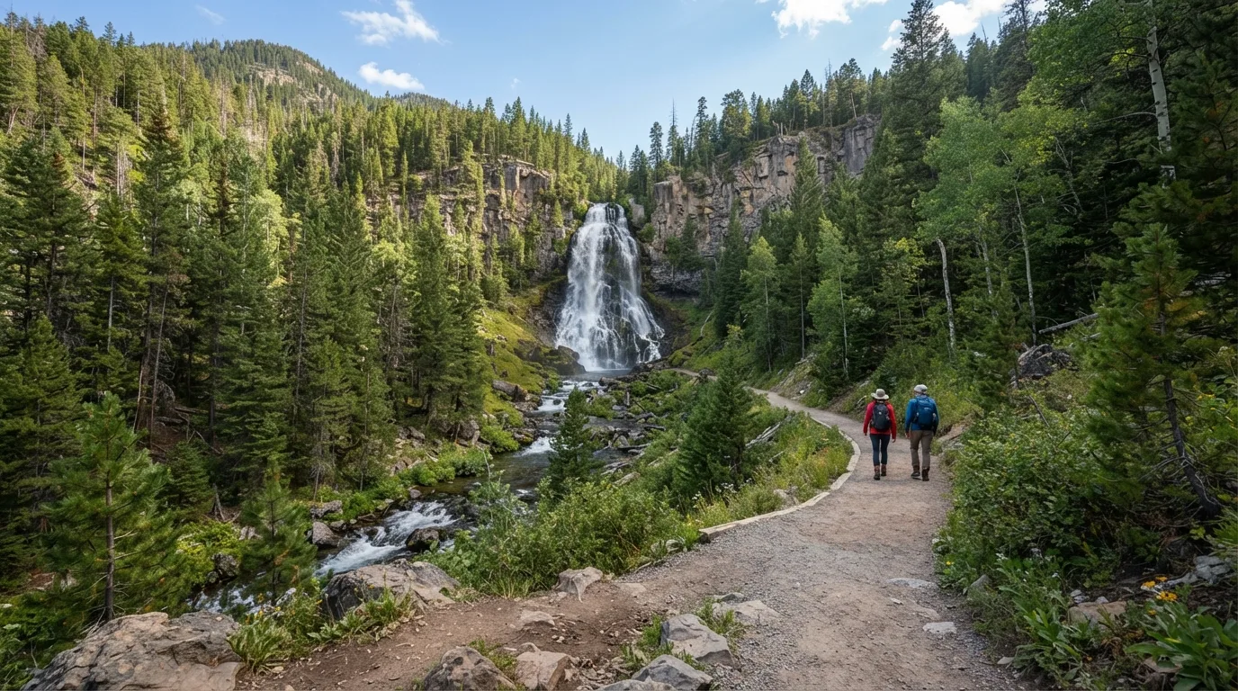 Fairy Falls Trail in Yellowstone hiking trail image